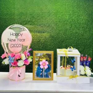 Balloon Bouquet Photo Frame Cake Box with Chocolate