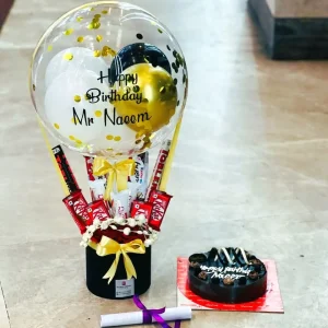 Premium Chocolate Balloon Bouquet with Cake